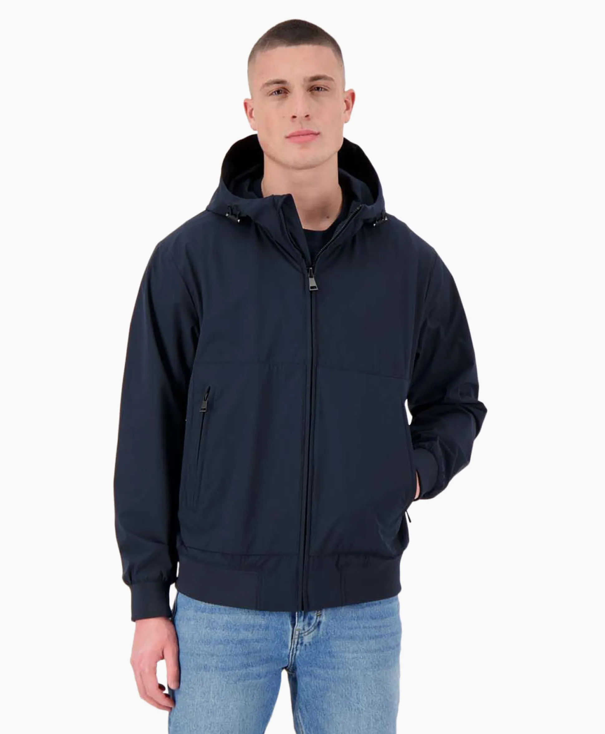 Store Jack Hooded Four-Way Stretch Donker Blauw Heren Jassen