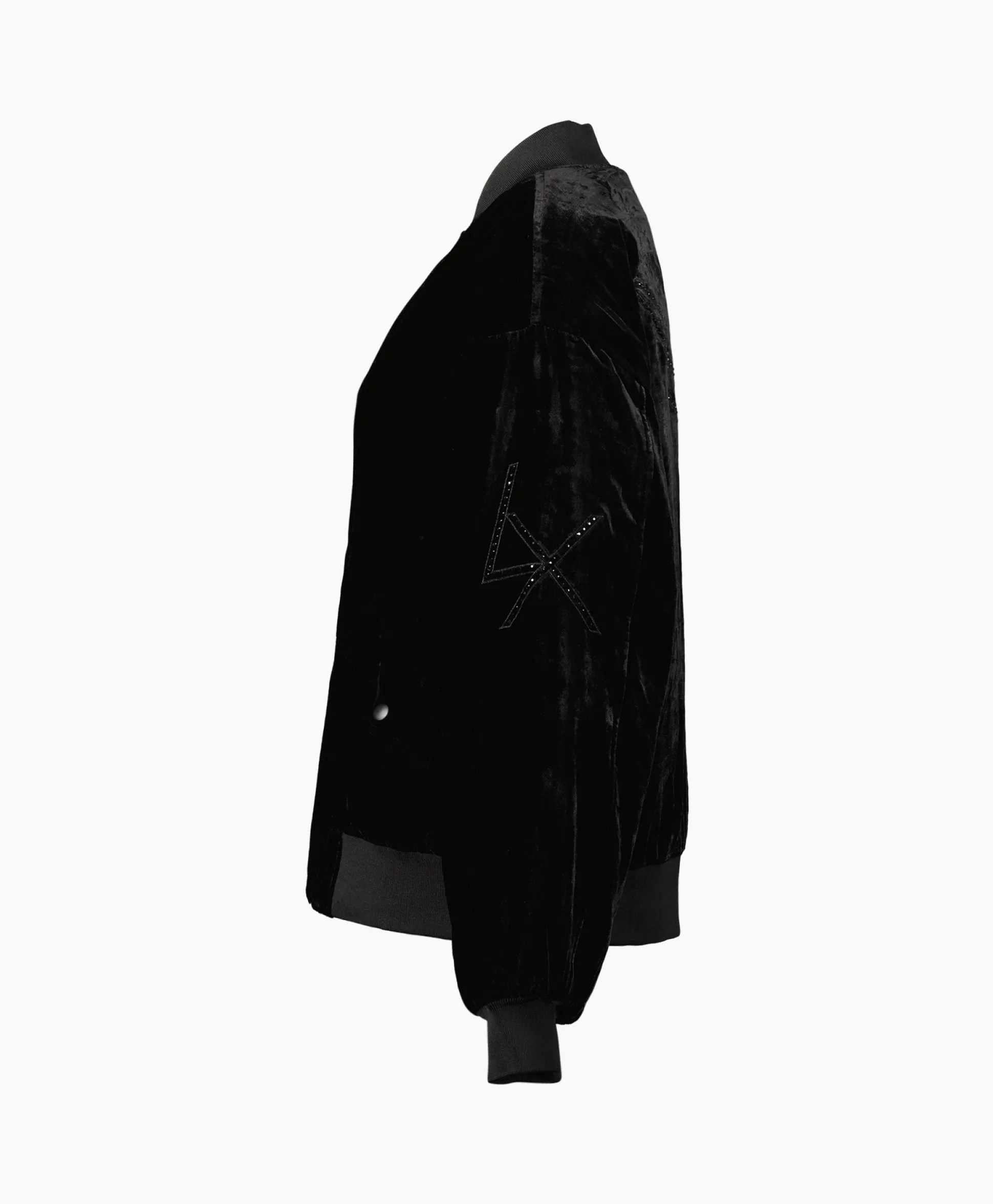 Cheap Bomberjack Ladies Woven Oversized Velvet Zwart Dames Jassen