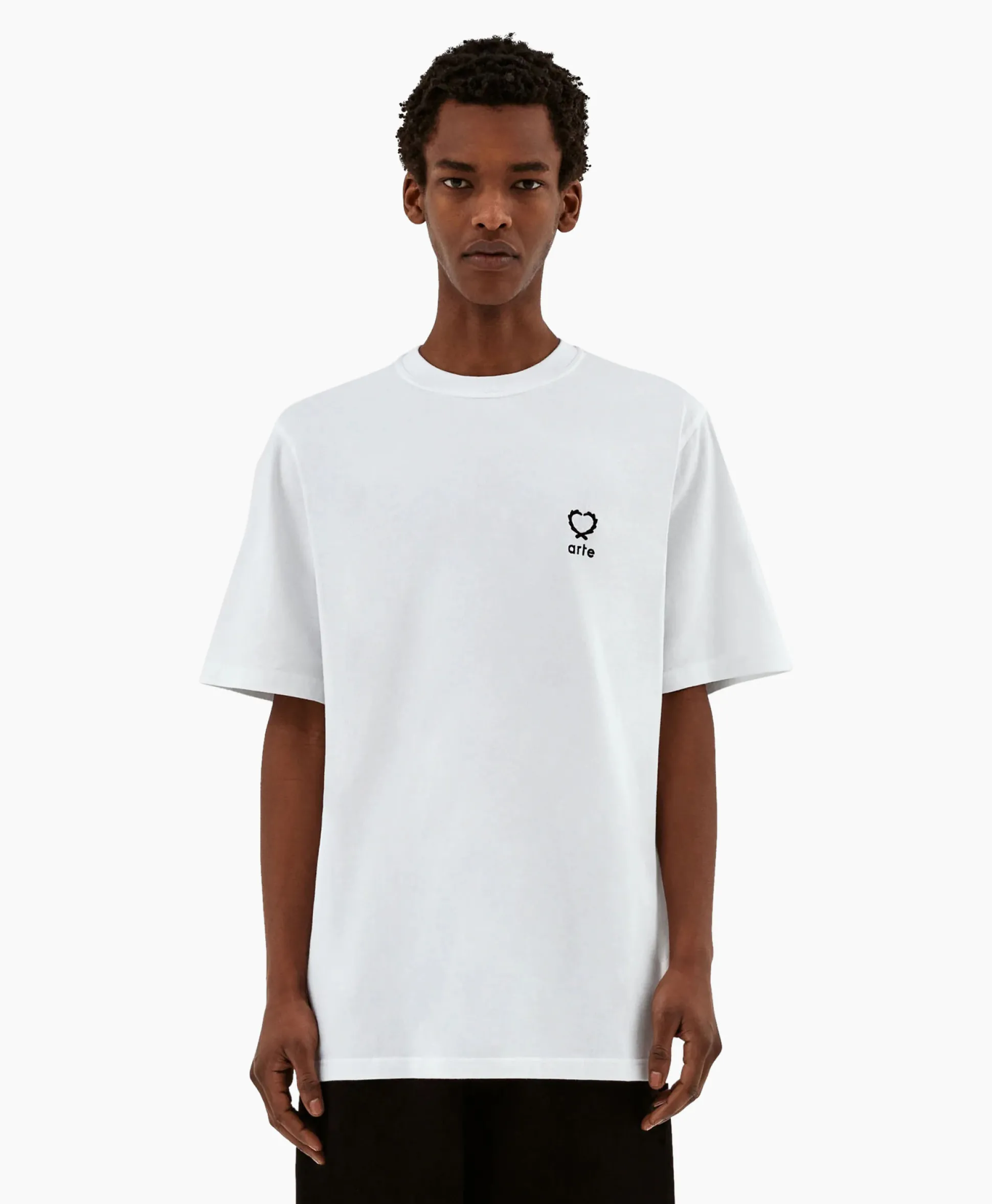 Store T-Shirt Korte Mouw Hearts Leaves Arte Logo Chest Wit Heren T-Shirts