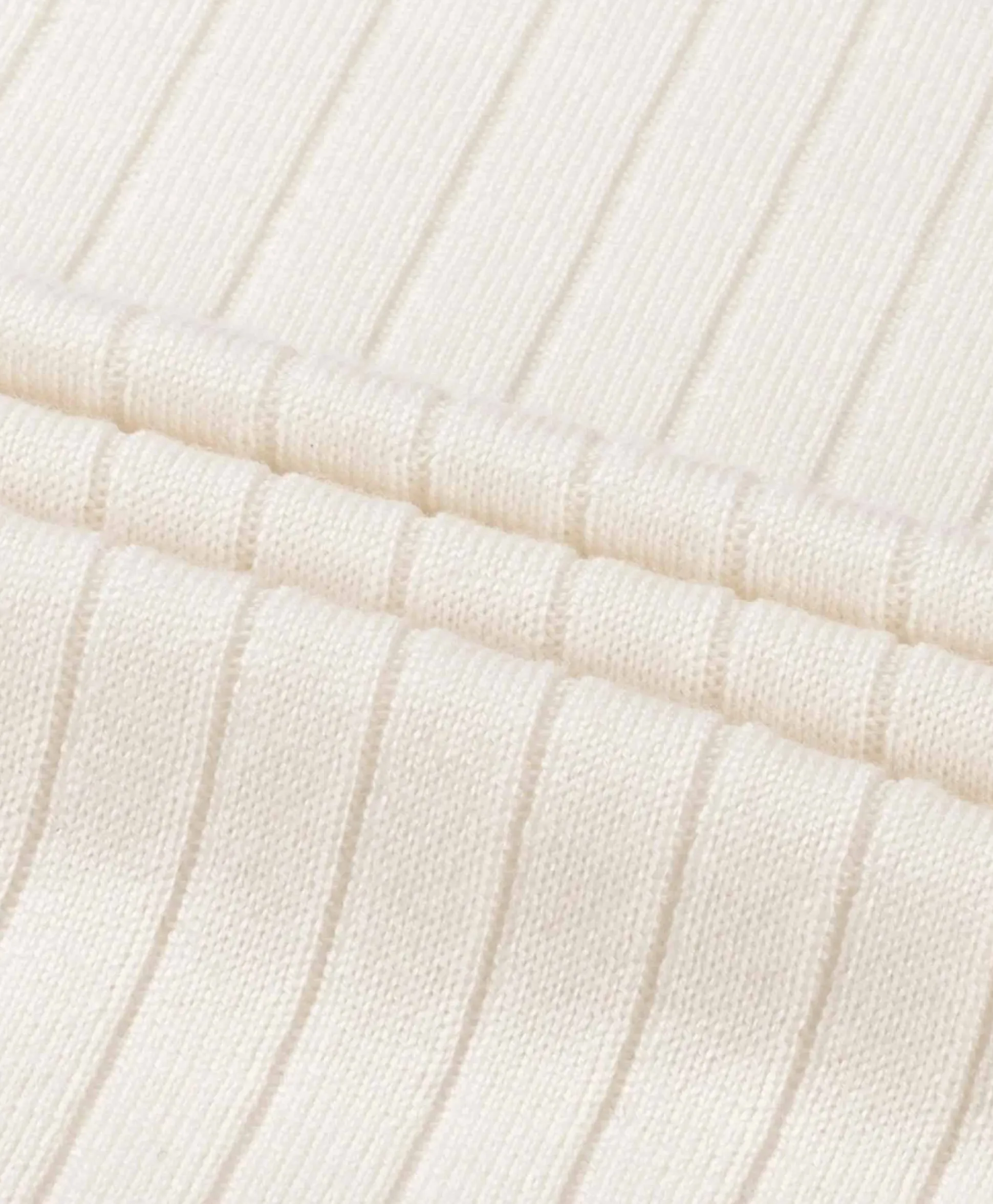 New Pullover Rib Zip Polos Ls Ivoor / Naturel Heren Truien
