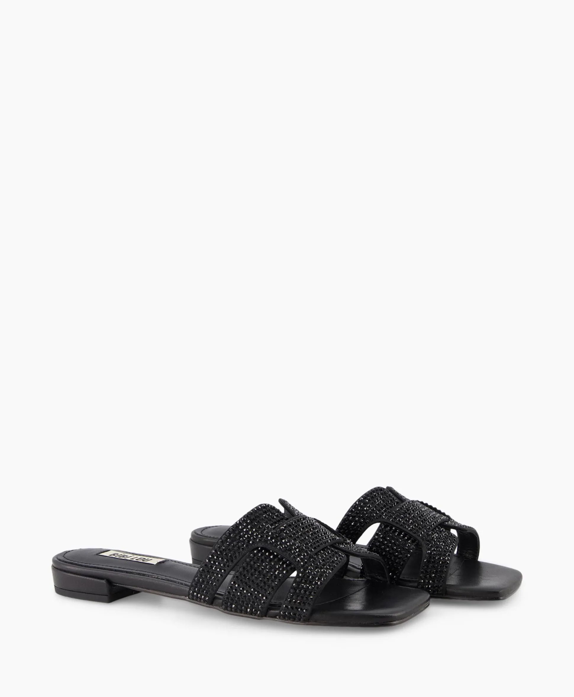Clearance Sandaal Zonder Hak Strass Zwart Dames Sandalen
