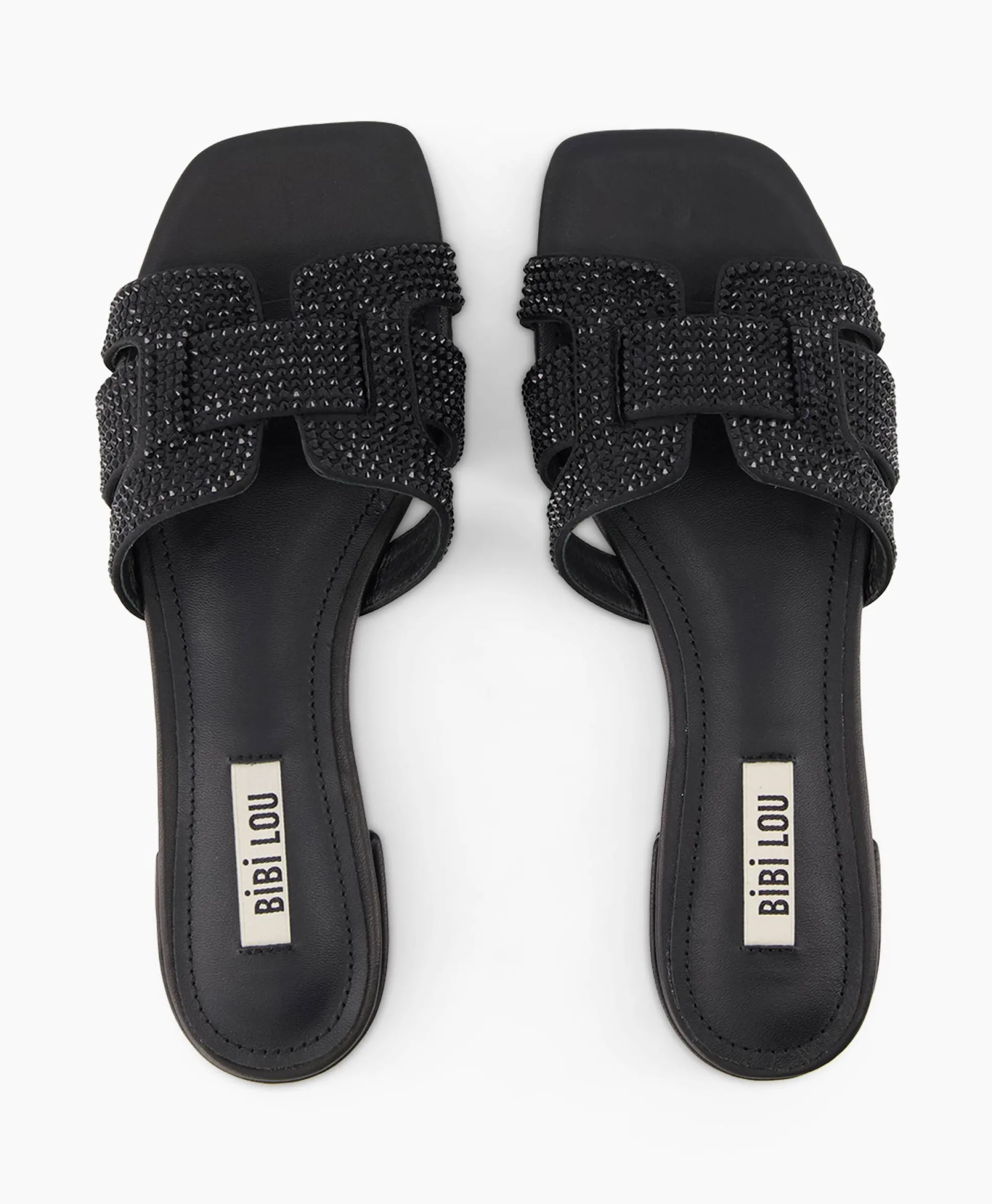 Clearance Sandaal Zonder Hak Strass Zwart Dames Sandalen