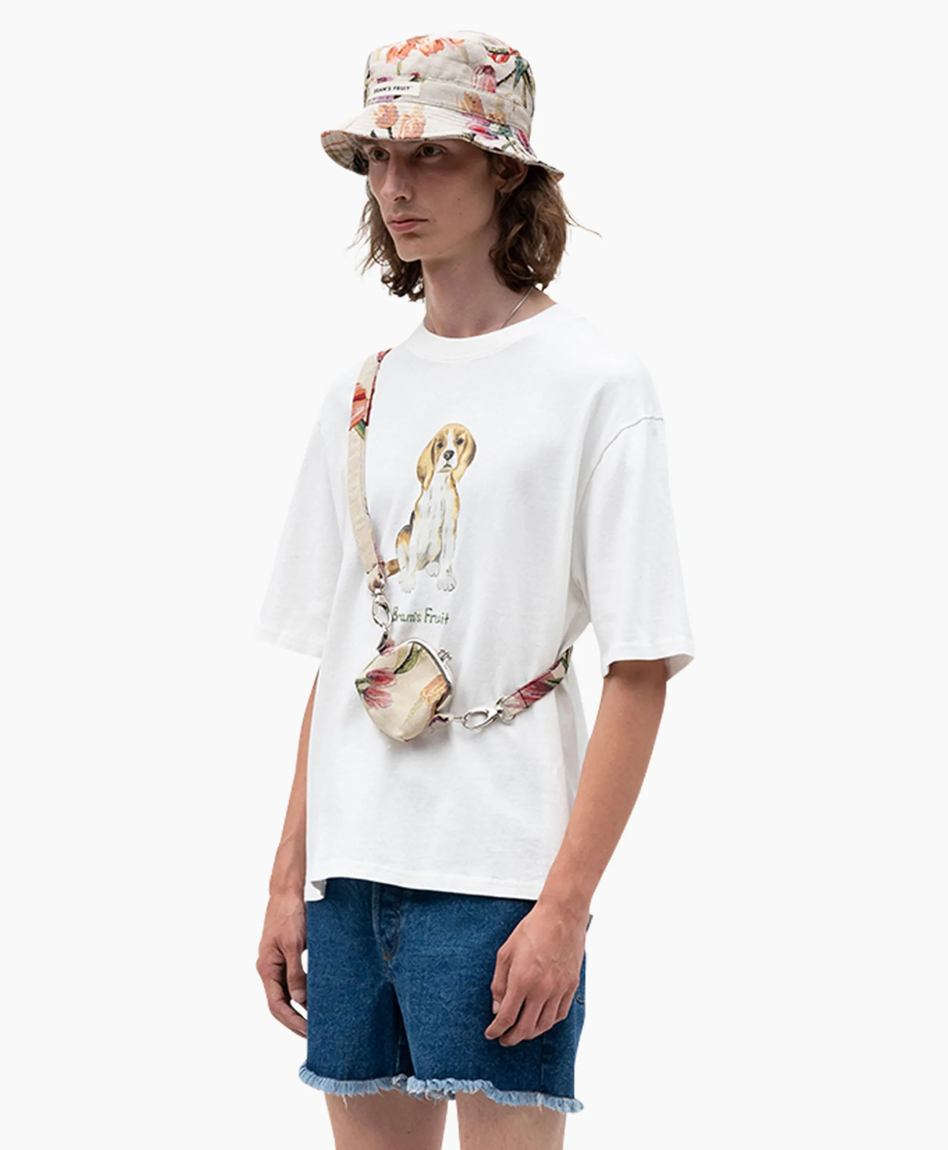 Hot Bram's Fruit T-Shirt Korte Mouw Beagle Aquarel Wit Heren T-Shirts