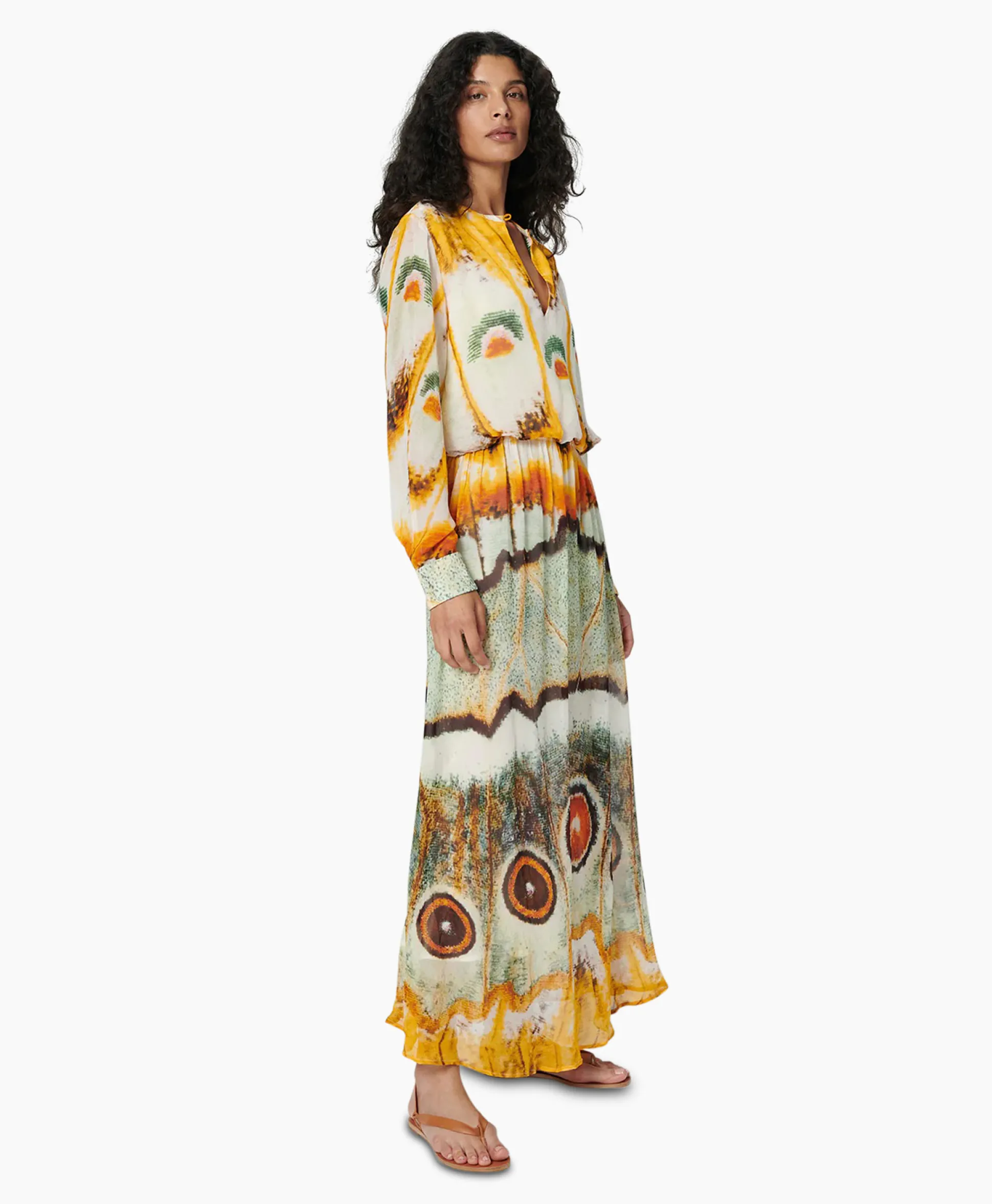 Clearance Maxi Jurk Layla Geel Dames Bruiloftskleding