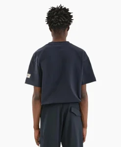 Cheap Flaneur T-Shirt Korte Mouw Atelier Sleeve Amblem Donker Blauw Heren T-Shirts