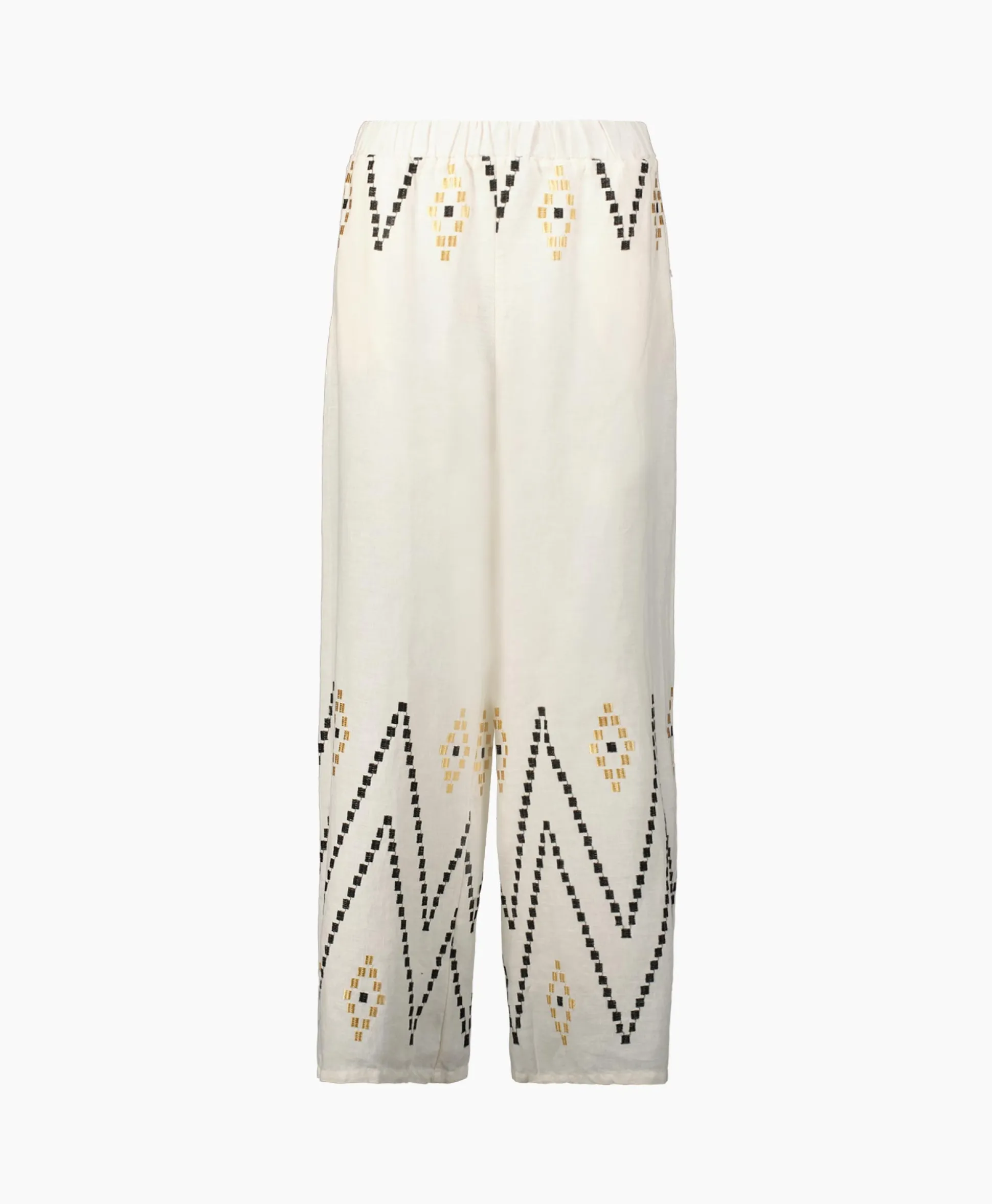 Shop Pantalon Zig Zag Elastic Waist Ivoor / Naturel Dames Broeken