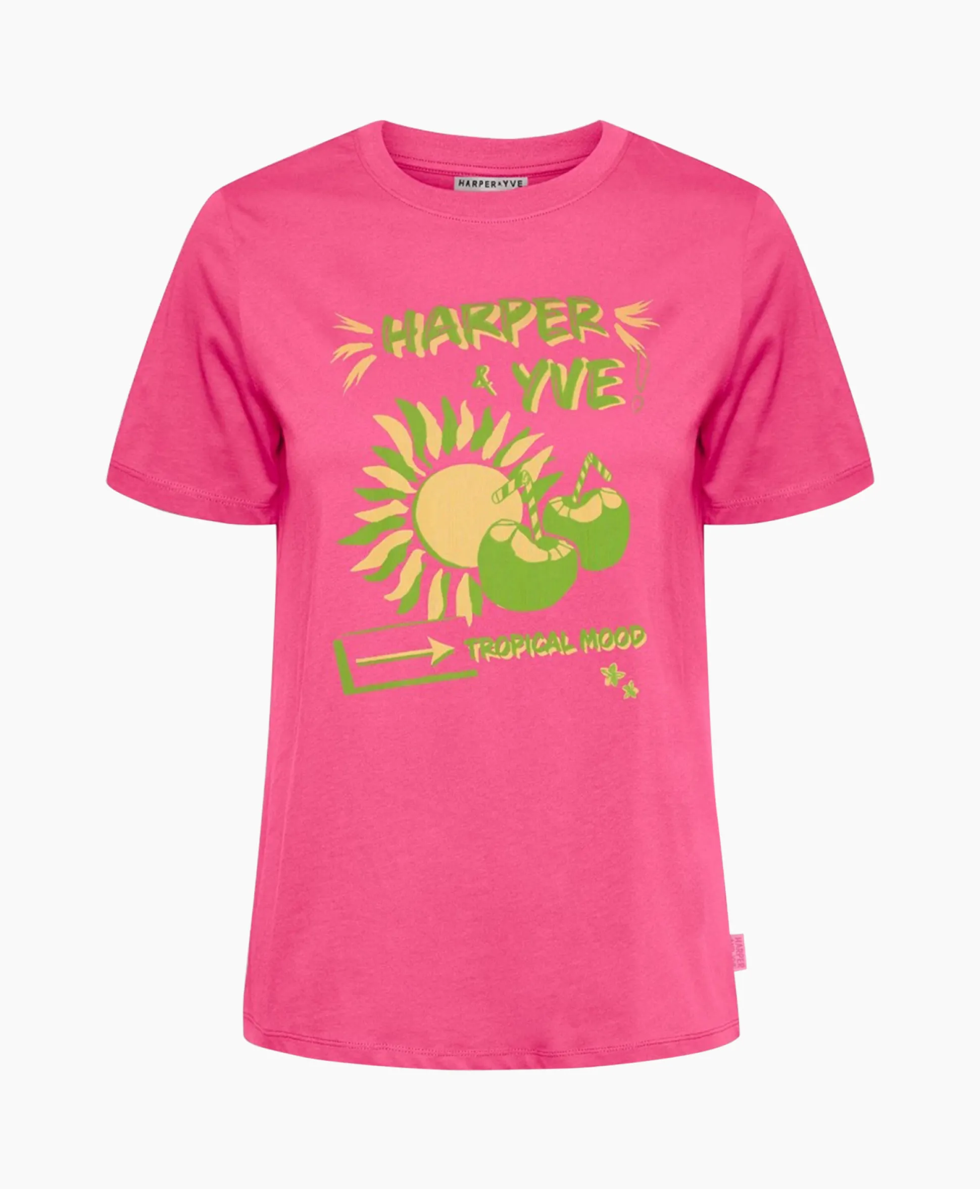 Flash Sale Harper & Yve T-Shirt Korte Mouw Tropical-Ss Roze Dames T-Shirts & Tops