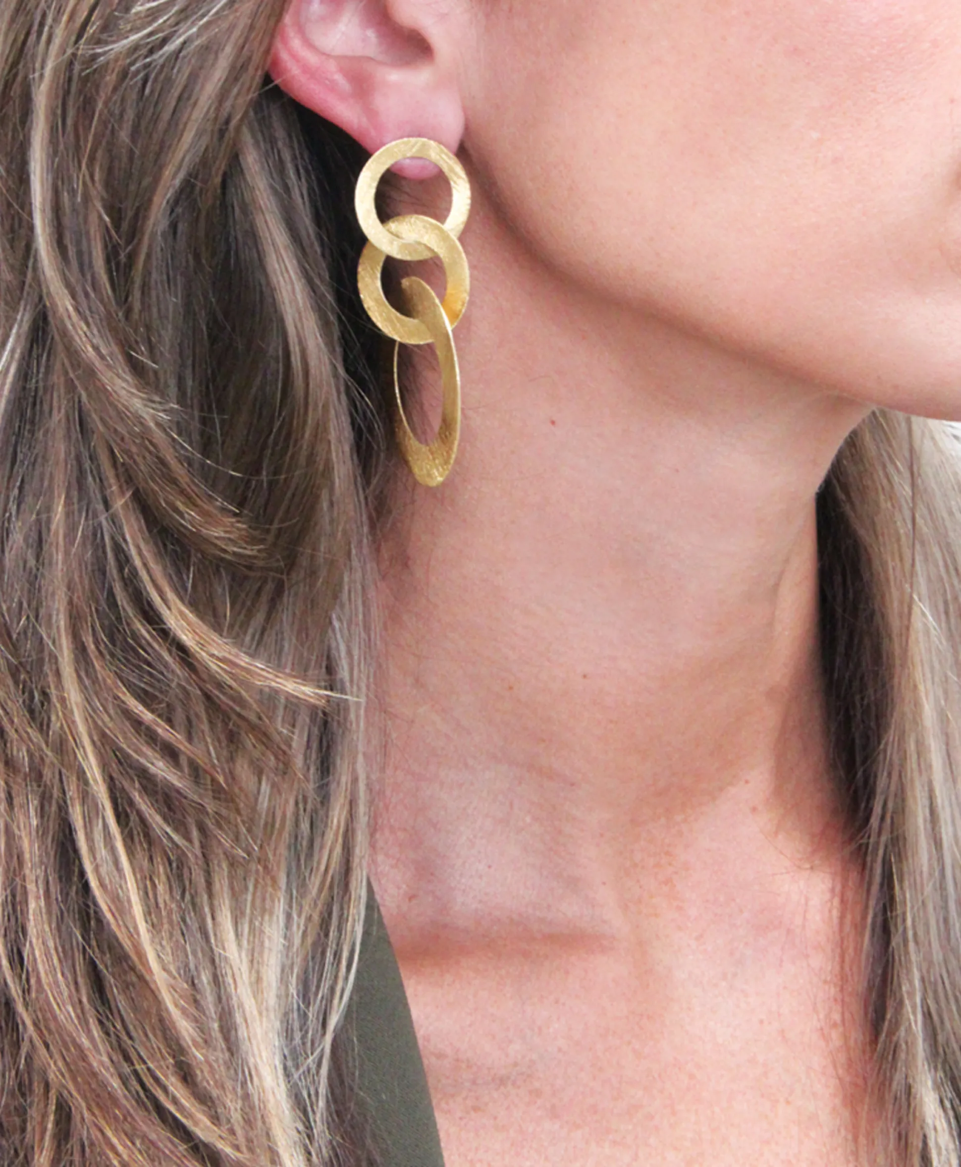Clearance Oorbellen Triple Round L Goud Dames Sieraden