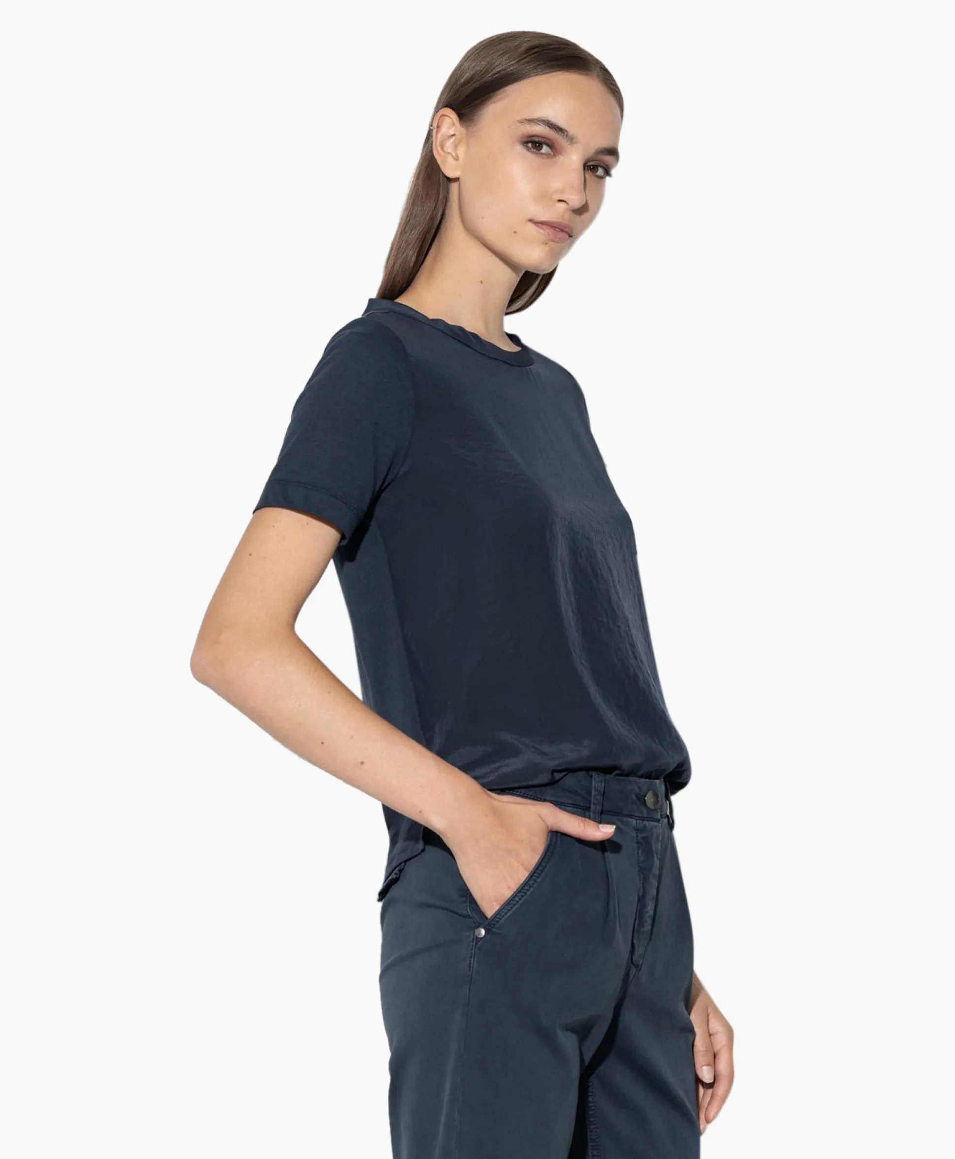 Best Sale T-Shirt Korte Mouw 398117/7600-0 Donker Blauw Dames T-Shirts & Tops