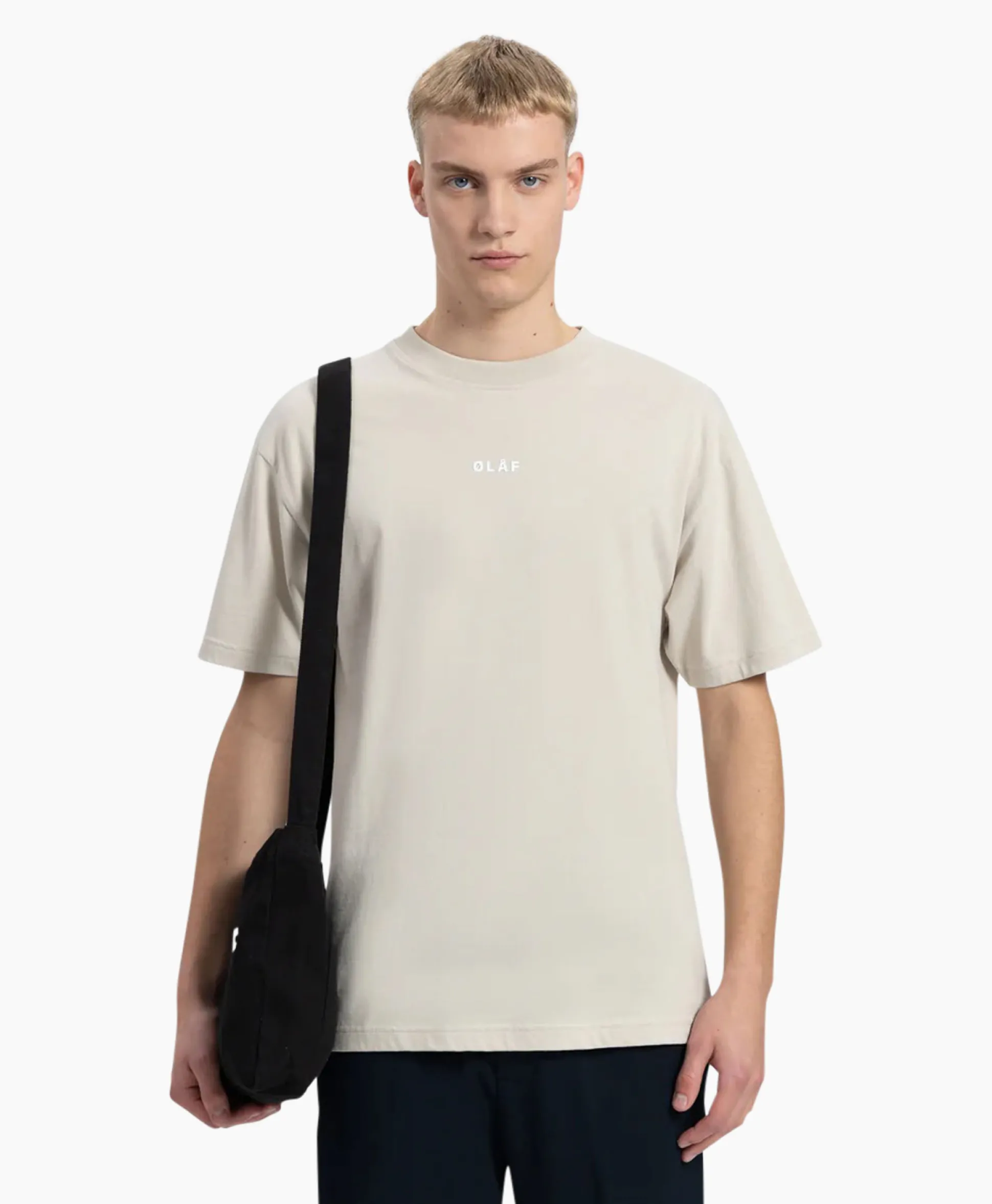 Store T-Shirt Korte Mouw Block Beige Heren T-Shirts