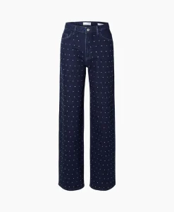 Hot Jeans Marley-Bea Hw Mid Blue Wide Jean Blauw Dames Broeken