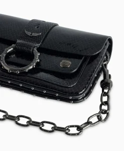 Best Sale Zadig & Voltaire Schouder / Hand Tas Kate Wallet Glossy Wild Emboss Zwart Dames Tassen