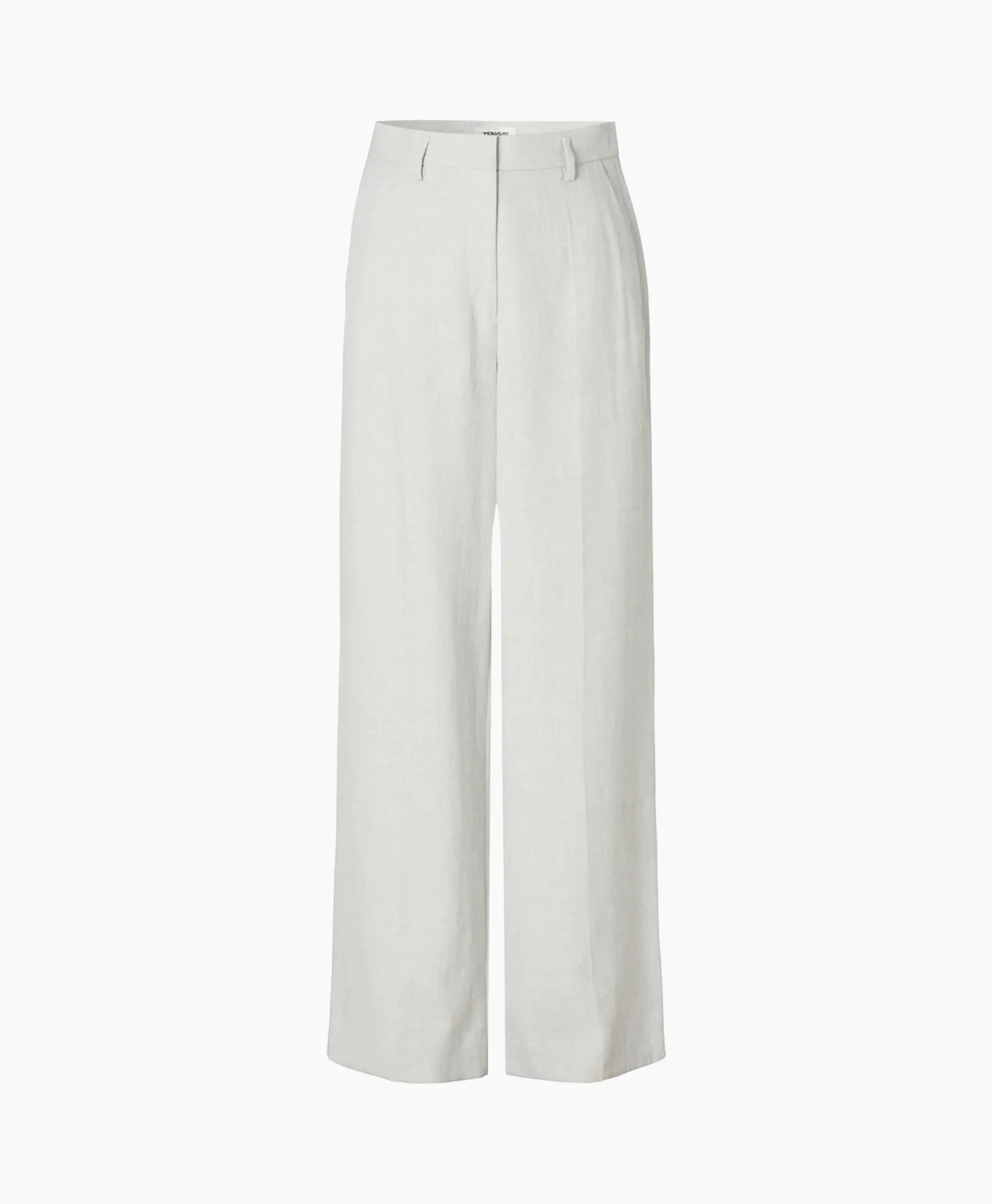 Flash Sale Pantalon Melange Linnen Wide Leg Grijs Dames Broeken